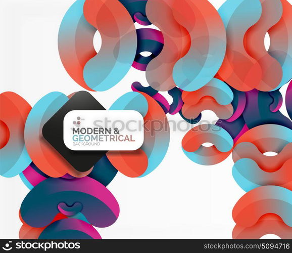 Abstract color geometric round shapes on white. Abstract color geometric round shapes on white - elements with shadow, colorful composition