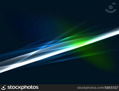 Abstract color glowing lines in dark space with stars and light effects. Abstract color glowing lines in dark space with stars and light effects. Futuristic background with copyspace for your message
