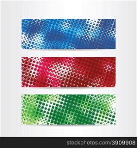 abstract color halftone web header banner vector illustration