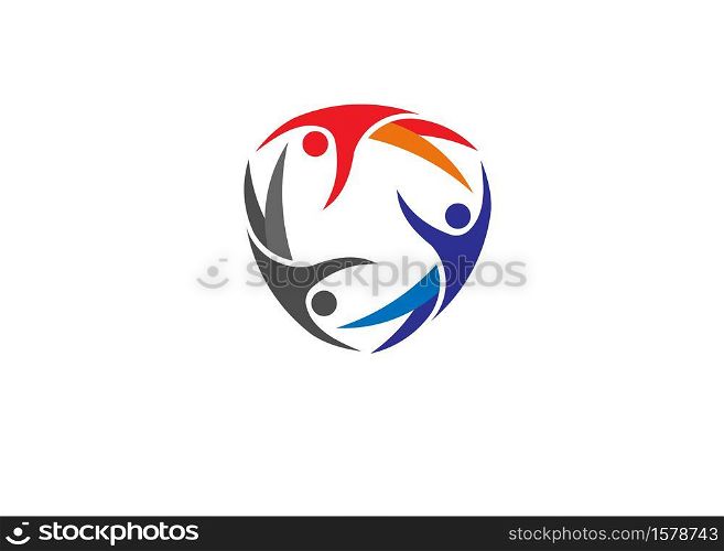 abstract color health fit community logo vector, Healthcare abstract logo