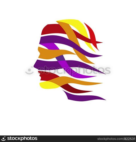Abstract color Human Head Vector, Colorful Creative Mind Logo