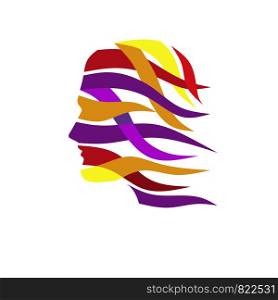 Abstract color Human Head Vector, Colorful Creative Mind Logo