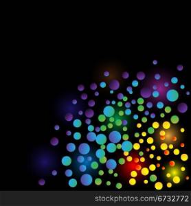 Abstract color lights vector background with copy space.