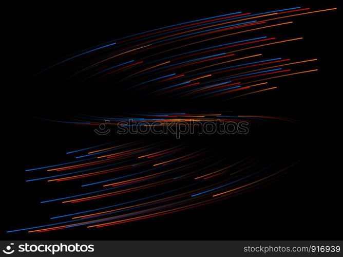 Abstract color lines curve wave on black design modern futuristic background vector illustration.