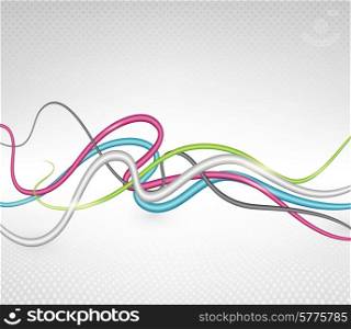 Abstract Color Lines On A Gray Background