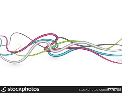 Abstract Color Lines On A White Background