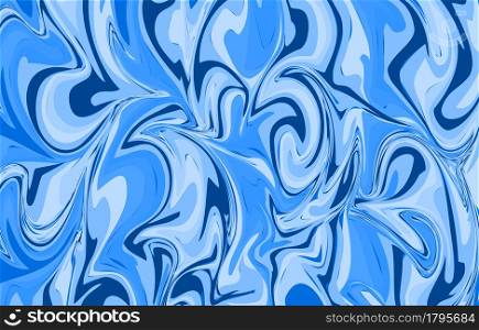 Abstract color pattern in the style of fluid art in blue tones for texture, textiles and simple backgrounds. Scalable vector graphics