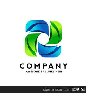 abstract color swirl logo Corporate identity design element