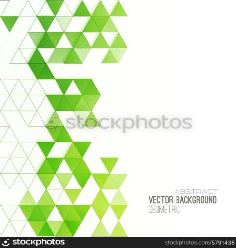 Abstract color triangles poster. . Abstract geometric background with color triangles. Vector illustration. Brochure design