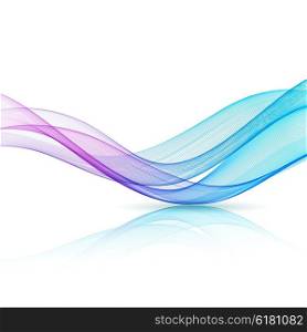 Abstract color wave design element. Abstract blue and purple color wave design element. Blue and purple wave
