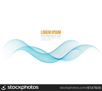 Abstract color wave design element. Abstract blue color wave design element. Blue wave