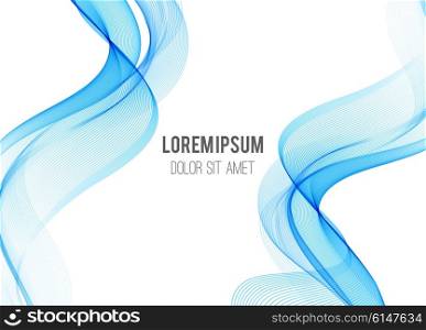 Abstract color wave design element. Abstract color blue wave design element. Vector Blue wave background. Blue transparent wave