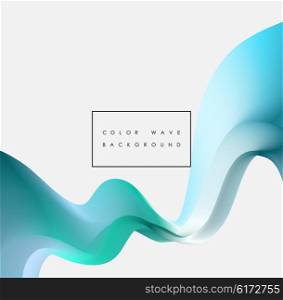 Abstract color wave design element. Abstract color blue wave design element. Vector Blue wave background. Blue curved wave