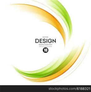 Abstract color wave design element. Abstract color wave design element. Orange and green wave