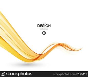 Abstract color wave design element. Abstract orange color wave design element. Abstract smooth color wavy vector. Curve flow orange motion illustration. Orange smoke wave lines. Orange wave