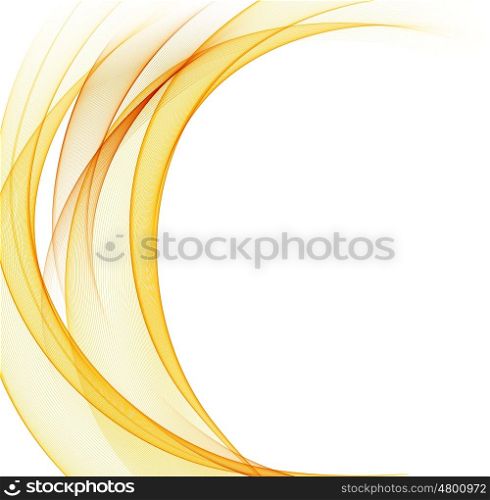 Abstract color wave design element. Abstract orange color wave design element. Vector lines.