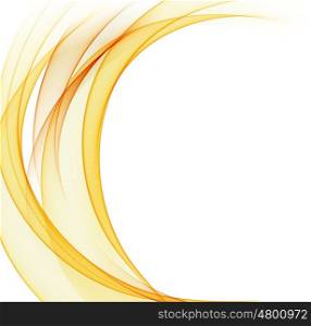 Abstract color wave design element. Abstract orange color wave design element. Vector lines.
