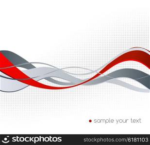 Abstract color wave design element. . Abstract red and gray color wave design element. Red wave