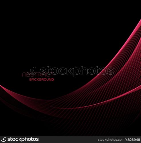 Abstract color wave design element. Vector Abstract shiny color blue wave design element on dark background. Science or technology design