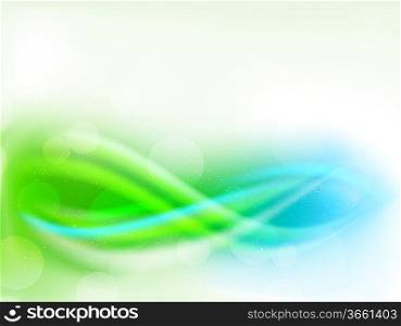 Abstract color wavy background with circle and wave
