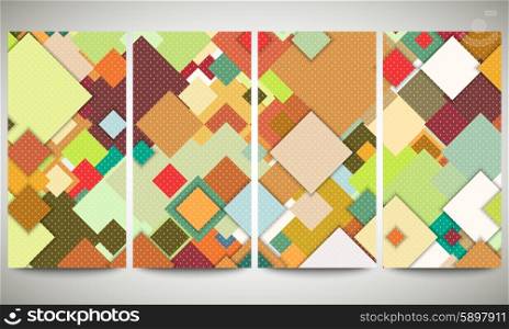 Abstract colored banners collection, flyer layouts, vector illustration templates. Abstract colored backgrounds, square design.