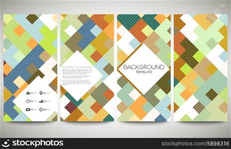 Abstract colored banners collection, flyer layouts, vector illustration templates. Abstract colored backgrounds, square design.