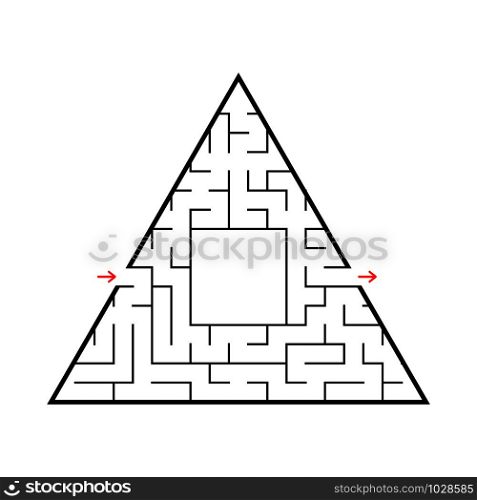 Abstract colored triangular labyrinth. Black color on a white background. An interesting game for children. Vector illustration. Abstract colored triangular labyrinth. Black color on a blue background. An interesting game for children. Vector illustration.