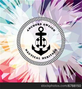 Abstract colorful anchor navy nautical theme. Abstract colorful anchor navy nautical theme vector illustration