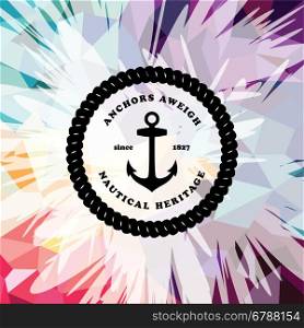 Abstract colorful anchor navy nautical theme. Abstract colorful anchor navy nautical theme vector illustration