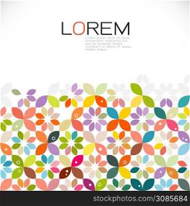 Abstract colorful and creative floral geometric on below position for leaflet business cover page, brochure, flyer, poster layout. vector illustration
