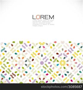 Abstract colorful and creative geometric with a variety pattern on below position for leaflet business cover page, brochure, flyer, poster layout. vector illustration