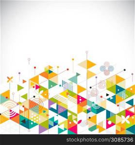 Abstract colorful and creative geometrical template on bottom for corporate business or media, vector illustration