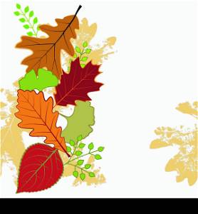 Abstract colorful autumn leaf greeting card