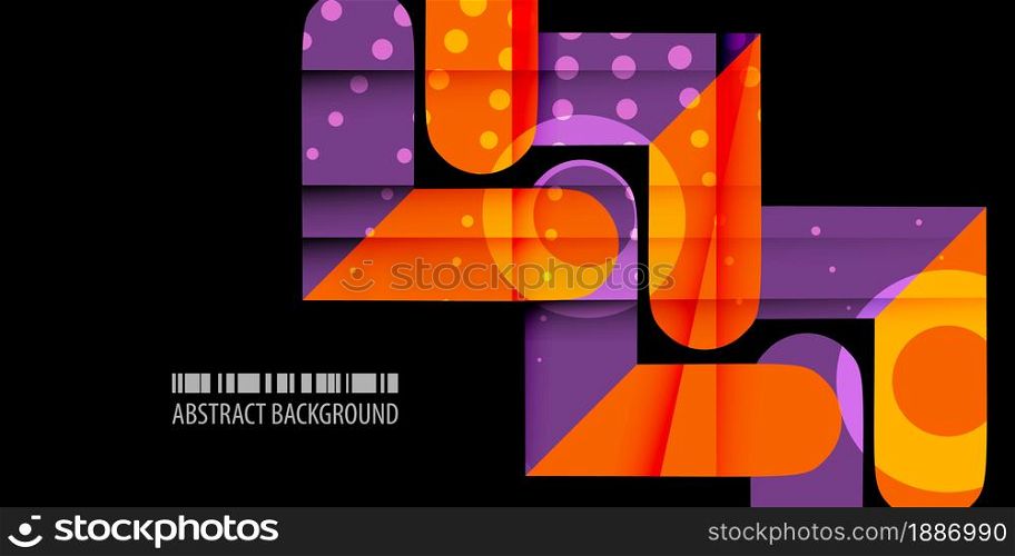 Abstract colorful background graphics template with blended multiple arrowheads and bars. Geometric colorful abstract background