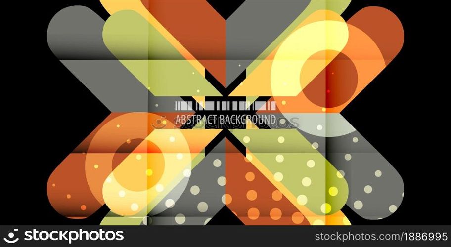Abstract colorful background graphics template with blended multiple arrowheads and bars. Geometric colorful abstract background