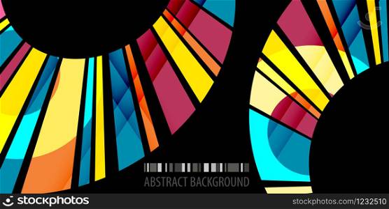 Abstract colorful background graphics template with blended multiple geometric shapes. Geometric colorful abstract background