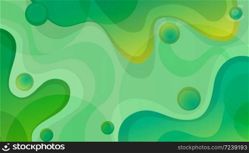 Abstract colorful background green pastel gradient waves vector graphic illustration. Liquid geometric shape colourful composition design modern fluid poster. Abstract colorful background green pastel gradient waves vector graphic illustration