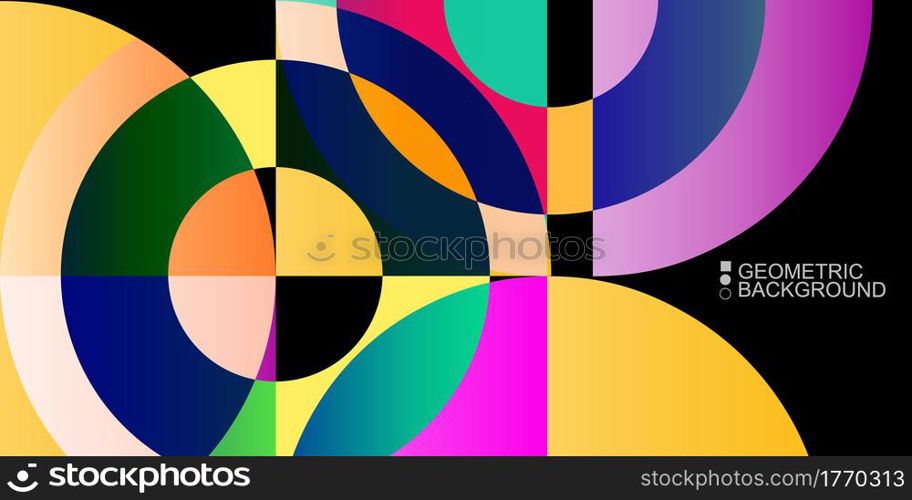 Abstract colorful background template with blended geometric shapes. Geometric colorful abstract background