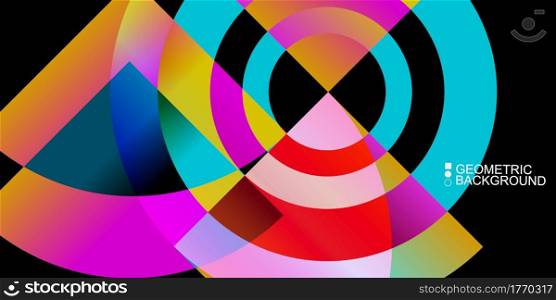 Abstract colorful background template with blended geometric shapes. Geometric colorful abstract background