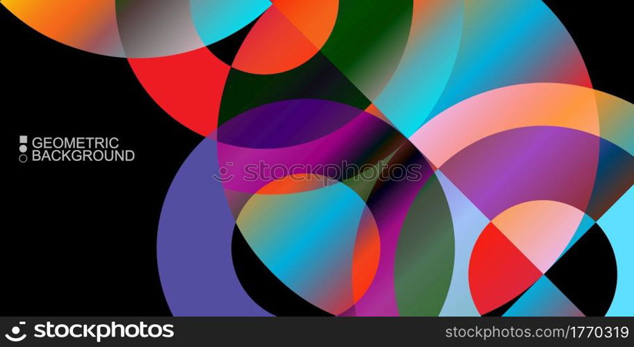 Abstract colorful background template with blended geometric shapes. Geometric colorful abstract background