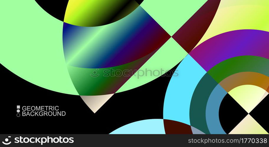 Abstract colorful background template with blended geometric shapes. Geometric colorful abstract background