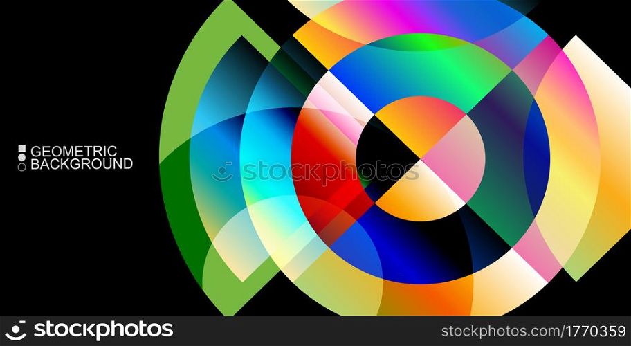 Abstract colorful background template with blended geometric shapes. Geometric colorful abstract background