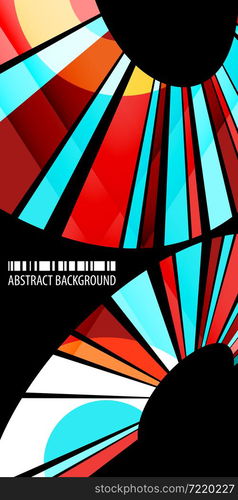 Abstract colorful background template with blended multiple bar shapes. Geometric colorful abstract background