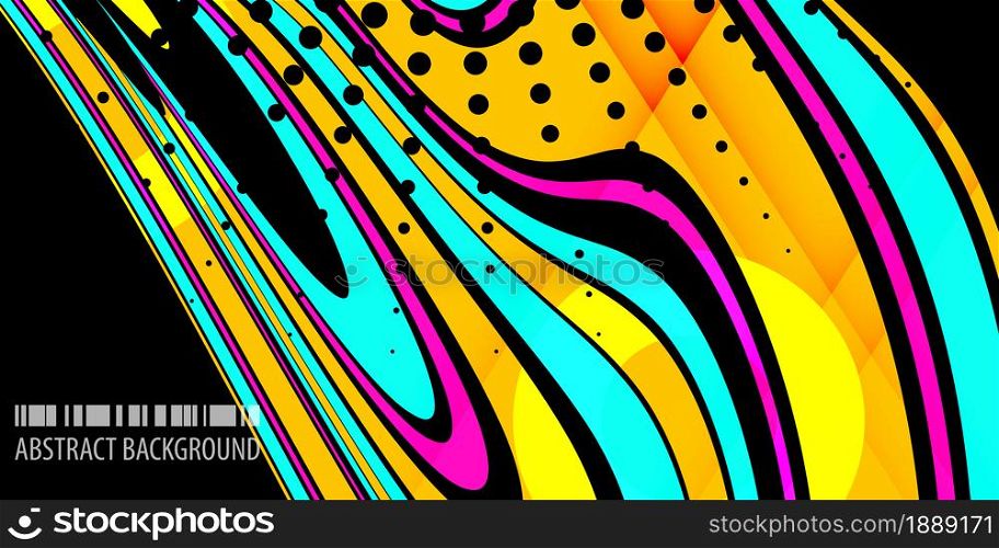 Abstract colorful background template with blended multiple ribbons. Geometric colorful abstract background