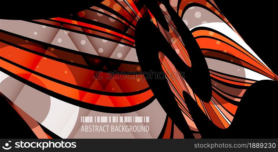 Abstract colorful background template with blended multiple ribbons. Geometric colorful abstract background
