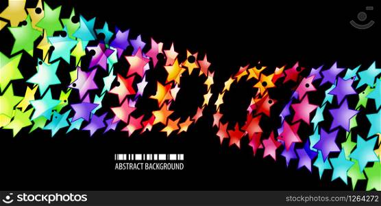 Abstract colorful background template with blended multiple star shapes. Geometric colorful abstract background