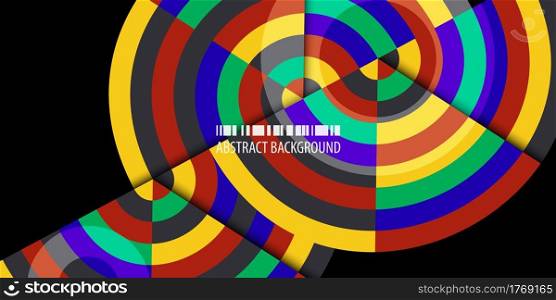 Abstract colorful background template with blended strips. Geometric colorful abstract background
