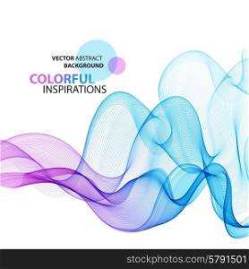 Abstract colorful background. Vector.. Abstract colorful wave background. Vector transparent smoke lines.