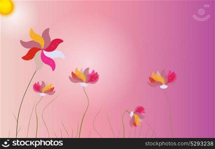 Abstract Colorful Background with Flowers. Vector Illustration. EPS10. Abstract Colorful Background with Flowers. Vector Illustration