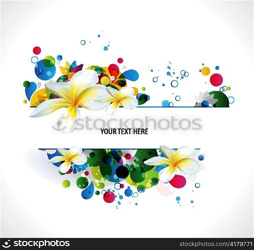 abstract colorful background with plumeria vector illustration